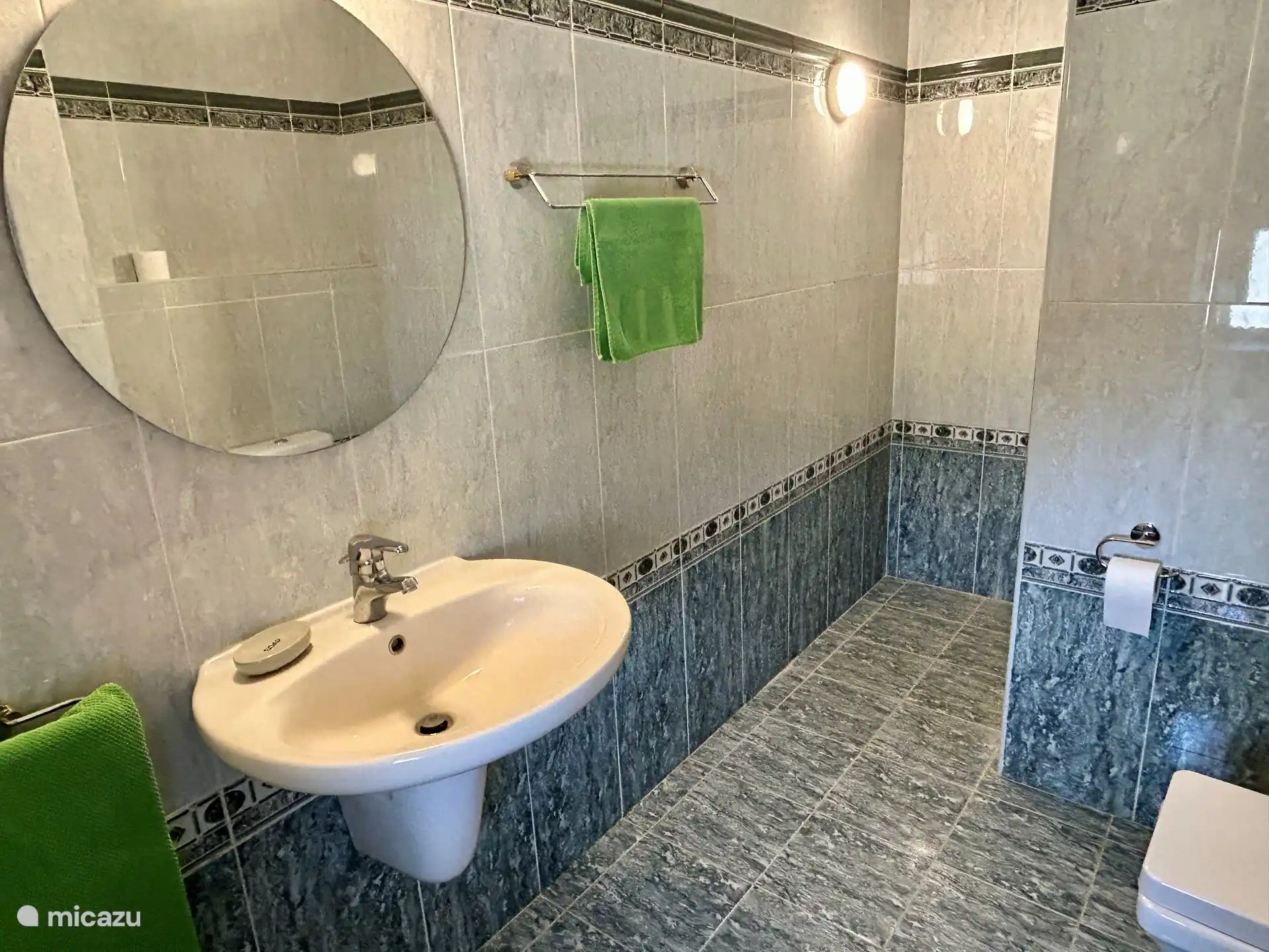 Das Badezimmer im grünen Schlafzimmer