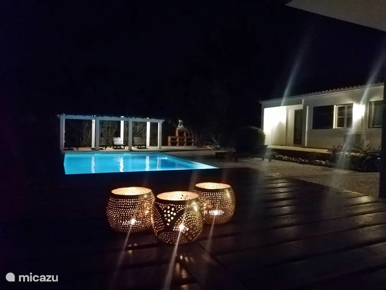 Swimming pool in the evening