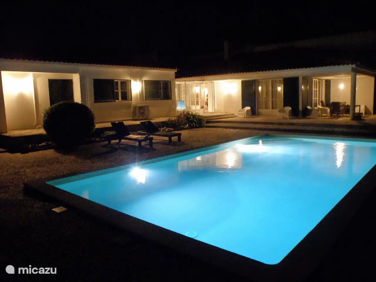 Swimming pool in the evening