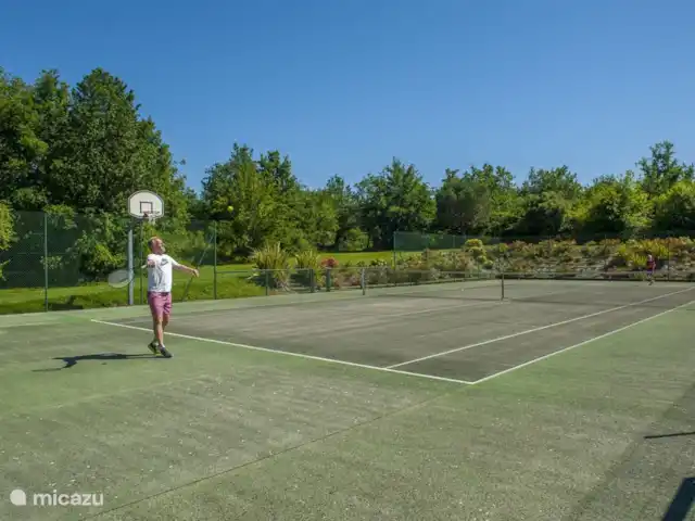 casa rural / cabaña en Francia, Tarn-et-Garonne, Vigueron – Escudes casa rural Woodenshoe Pista de tenis