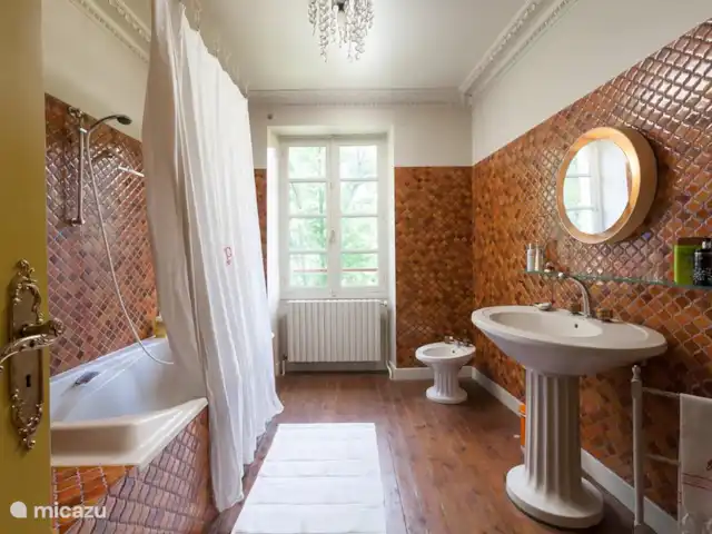 Moulin du Merle, moulin à eau français | France, Nièvre, Saint-Germain-des-Bois - maison de vacances Salle de bain
