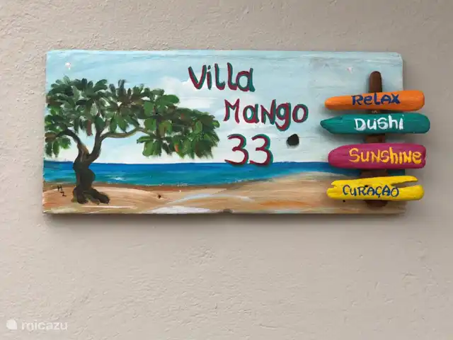 Location de Vacances Curaçao, Banda Ariba (est), Jan Thiel, villa - Villa Mangue Plaque signalétique