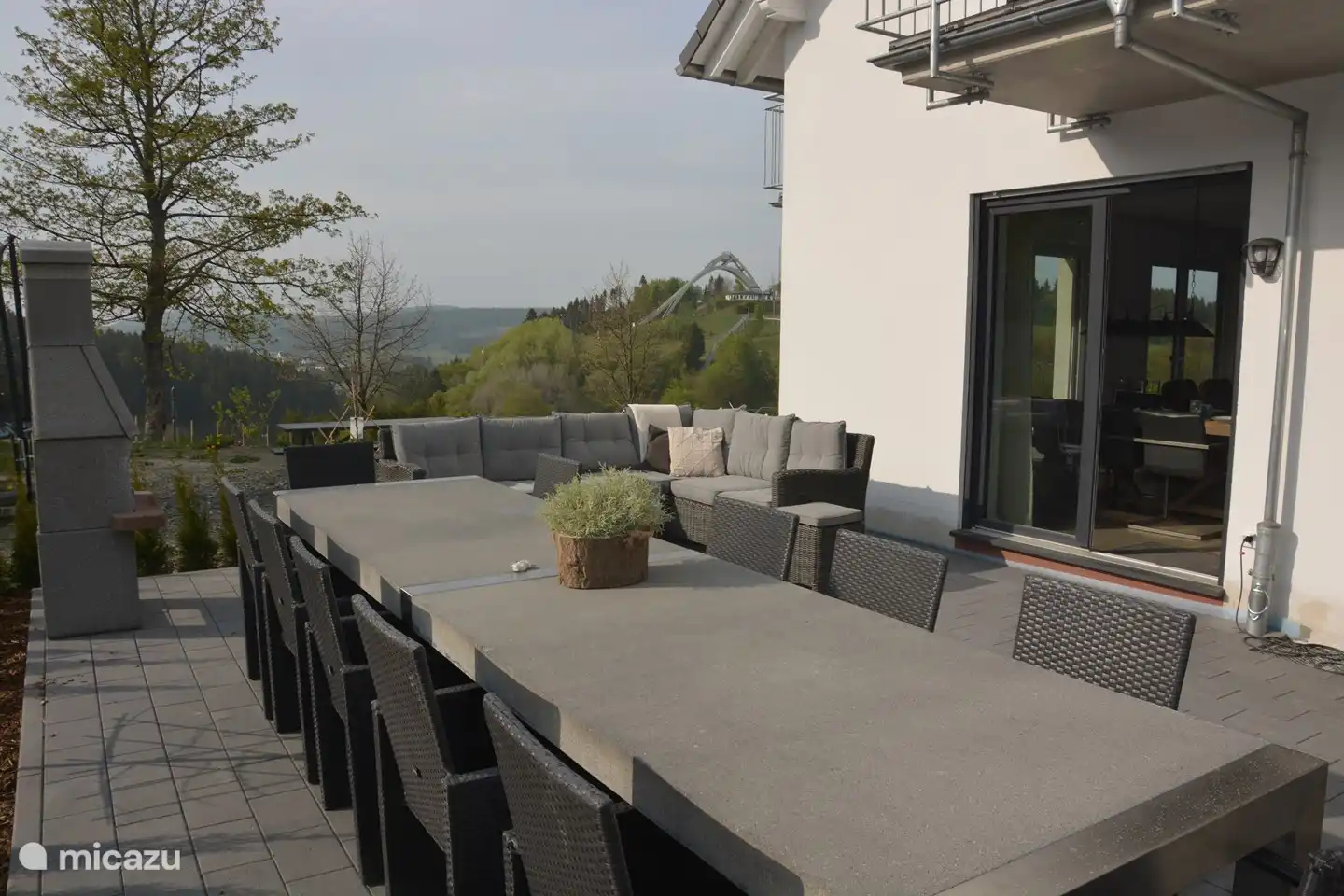 Sunny terrace overlooking the ramp