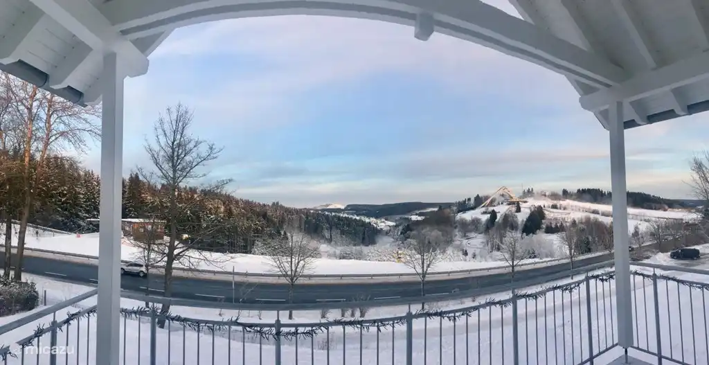From the living room you have a view of the slopes and the famous ski jump.