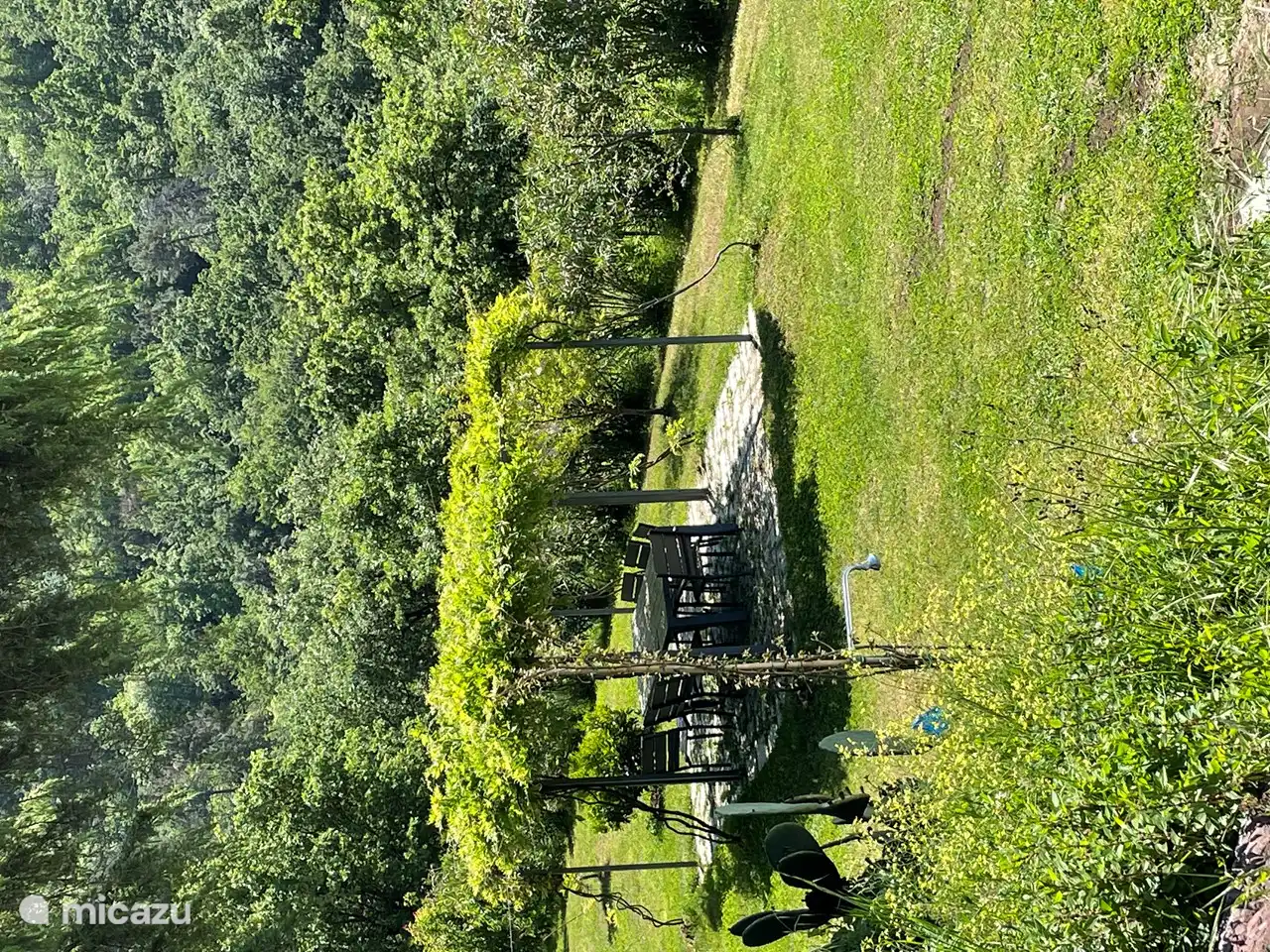 Esstisch unter Pergola