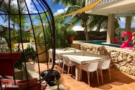 Vakantiehuis Curaçao, Banda Ariba (oost), Cas Grandi studio beleef Curaçao appartementen S2 Tuin
