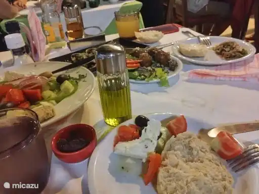 Delicious food in the tavernas nearby.