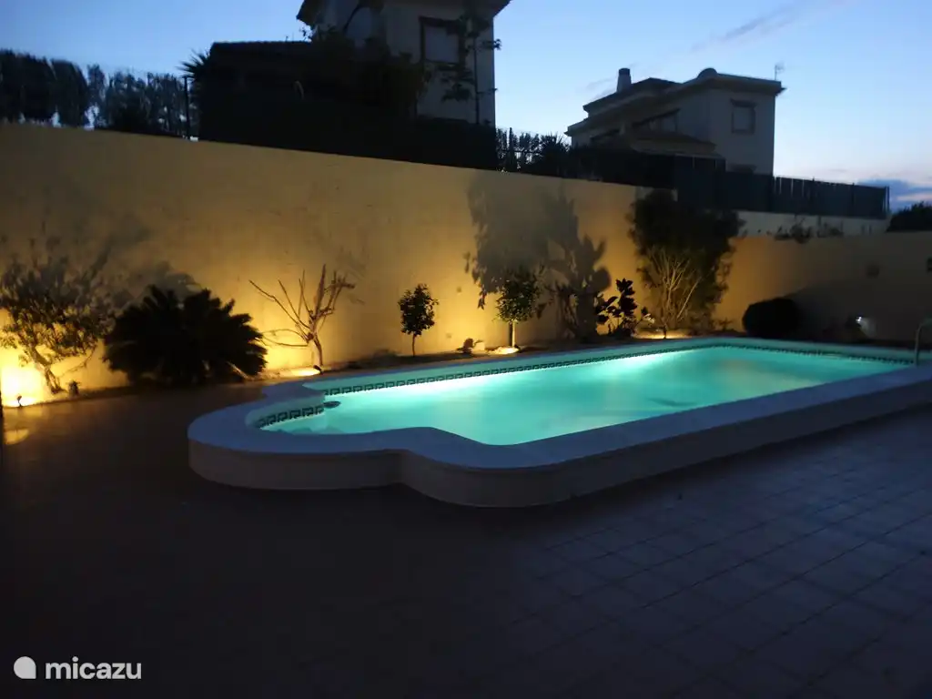 Swimming pool at evening