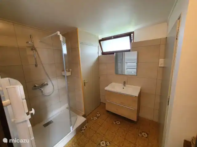 Alta Vista en Francia, Alta Saboya, Chevenoz - casa vacacional Baño con ducha de 130 cm de ancho