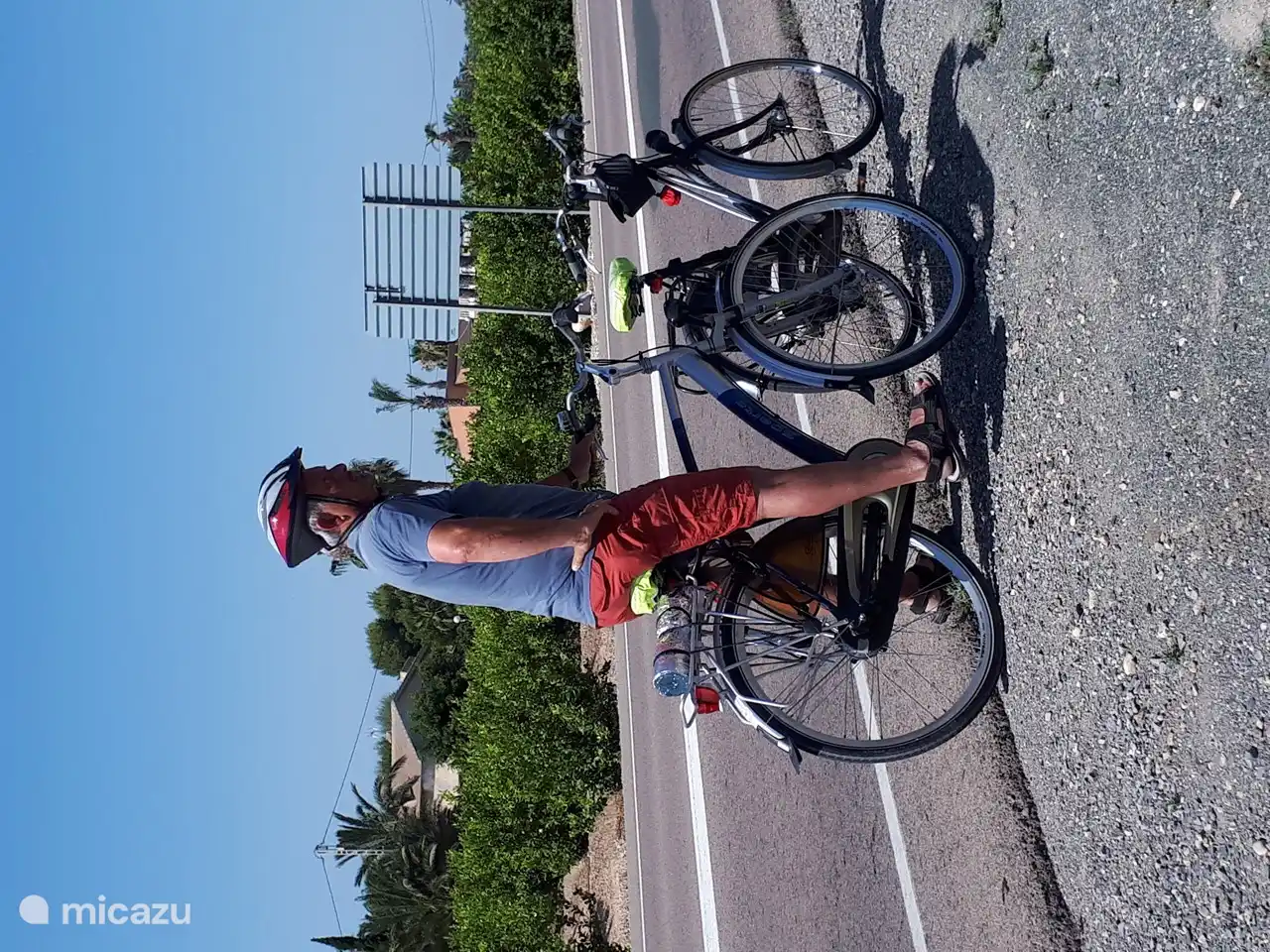 The bicycles (and bicycle helmets) are ready for use.