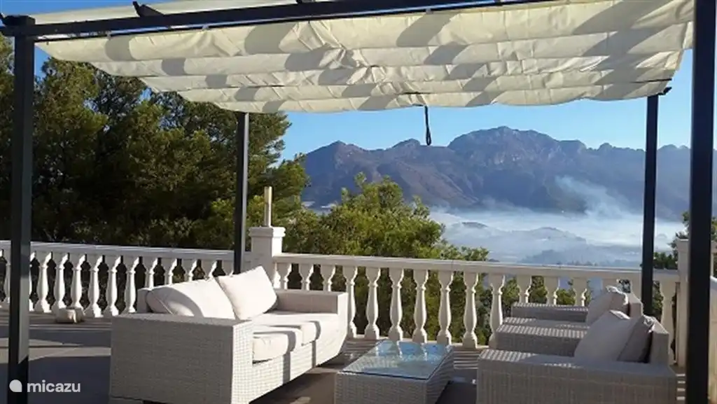 Beautiful view from the 60 m2 upper terrace on the Mediterranean Sea