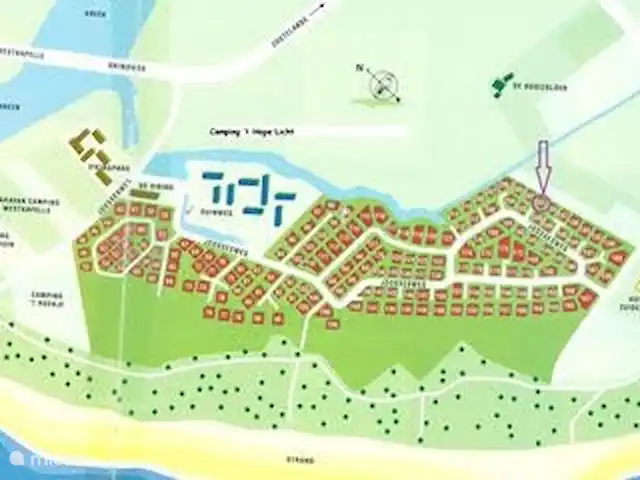 Joossesweg 201 Westkapelle | Pays-Bas, Zélande, Westkapelle - bungalow carte Joossesweg, notre maison est près de la flèche