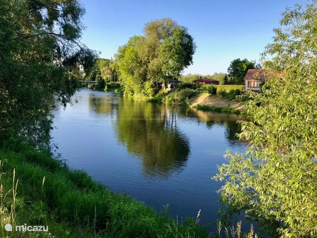 Nice swimming in the river Ohre at 5 minutes walk from our house