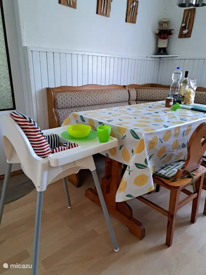 And a high chair is also available for your little one.