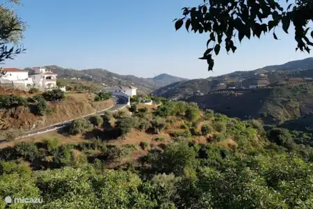 Vakantiehuis Spanje, Andalusië, Canillas De Albaida villa Villa Flamenca zicht vanuit huis en zwembad