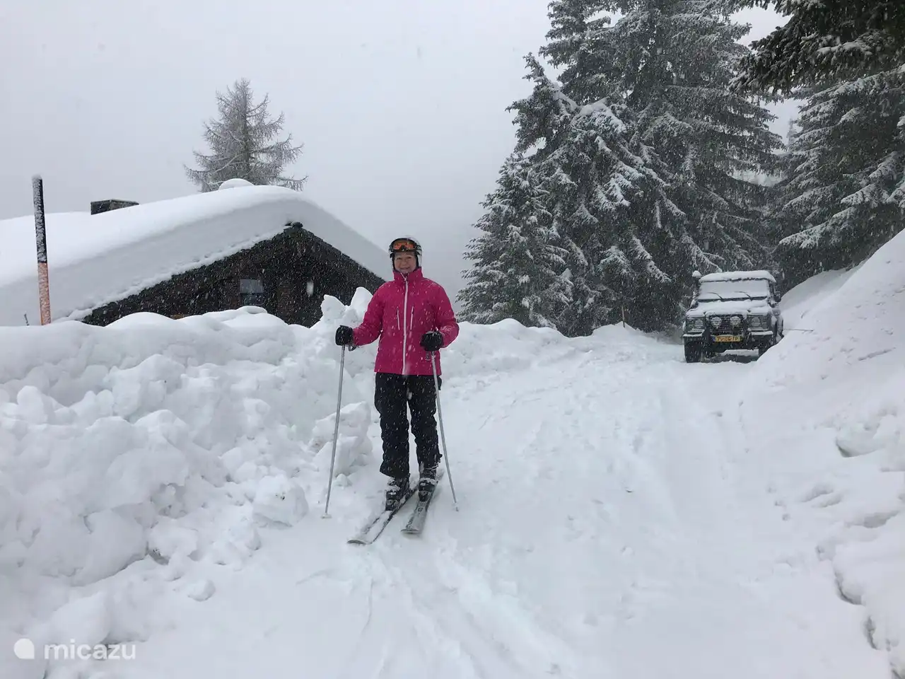 Skifahren von der Haustür