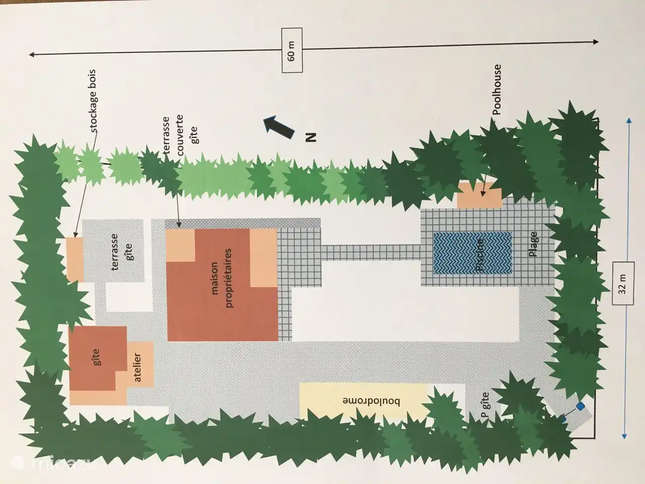 Aufteilung des Geländes