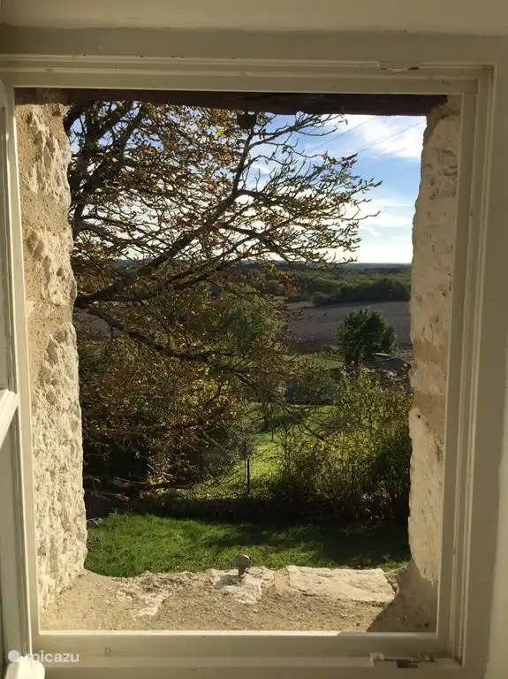 view out from the bathroom of the guest house 