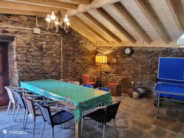 Quinta avec piscine privée | Portugal, Coimbra, Arganil - villa Salle de loisirs avec grande table, fléchettes, ping-pong, bar, coin lecture, etc.