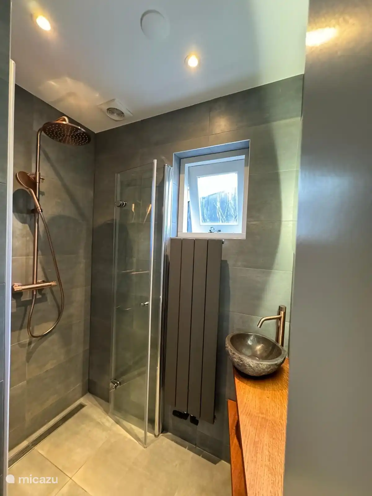 Nouvelle salle de bain avec douche à effet pluie