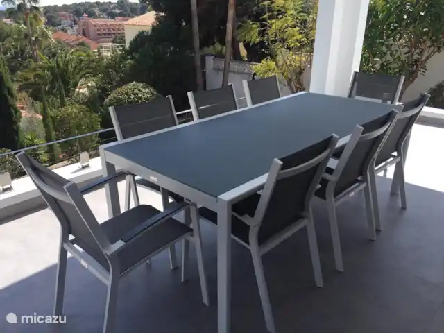 Villa Bona Vista | Espagne, Costa Blanca, Moraira - villa Naya (terrasse couverte) avec table à manger pouvant être portée à 12 personnes