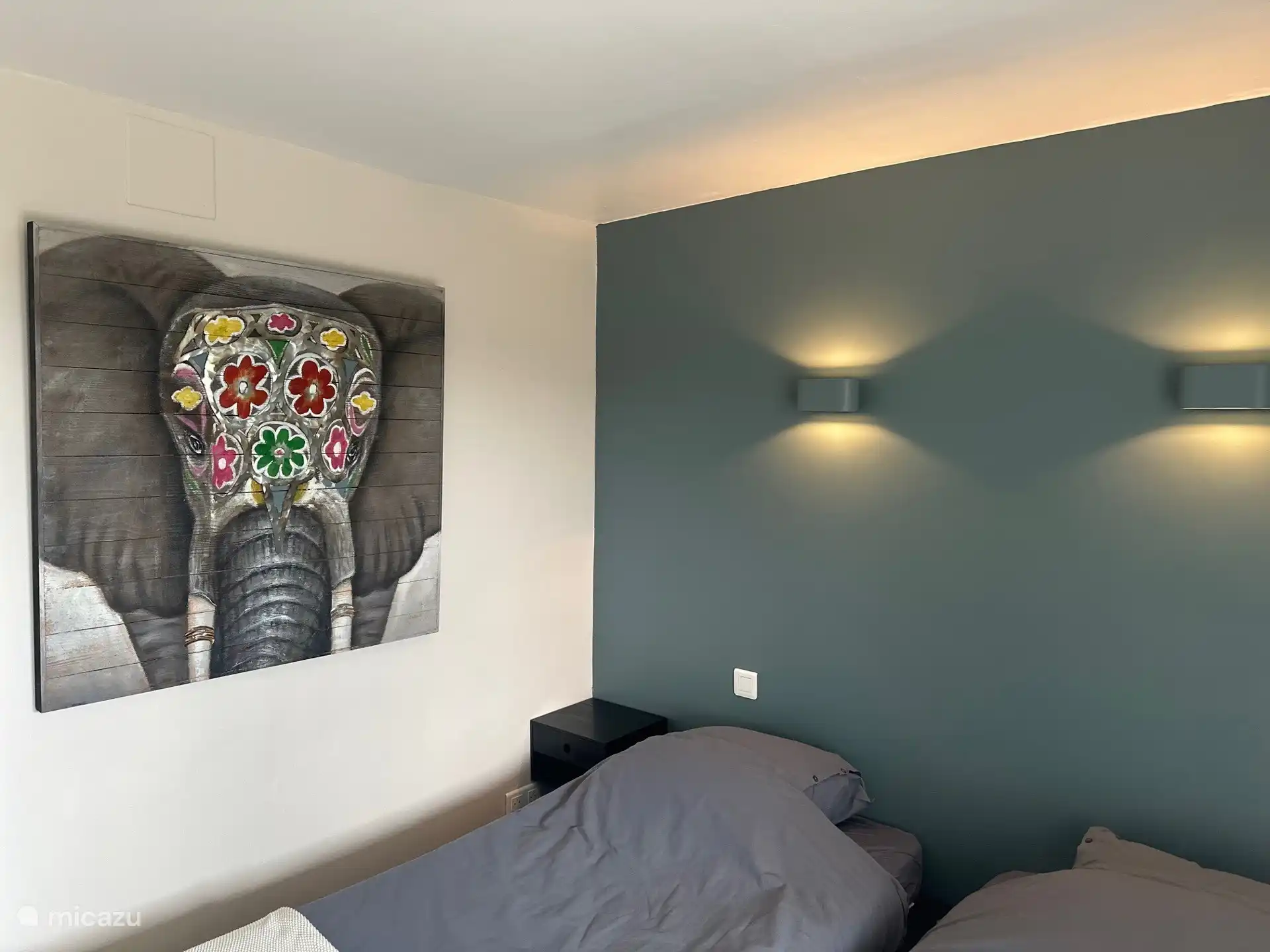 Slaapkamer met twee 1-persoonsbedden