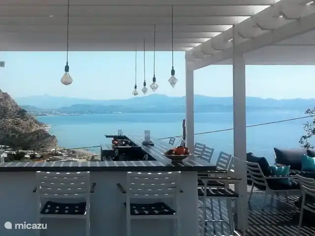 Galini Breeze Studio | Grèce, Crète, Agia Galini - maison de vacances Vue sur la mer de Libye depuis le bar de la lounche