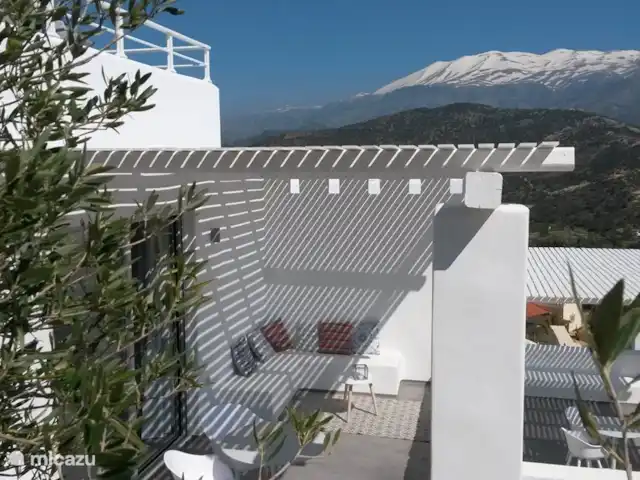 Galini Breeze Studio | Grèce, Crète, Agia Galini - maison de vacances Grande terrasse ombragée et vue imprenable sur la mer et les montagnes