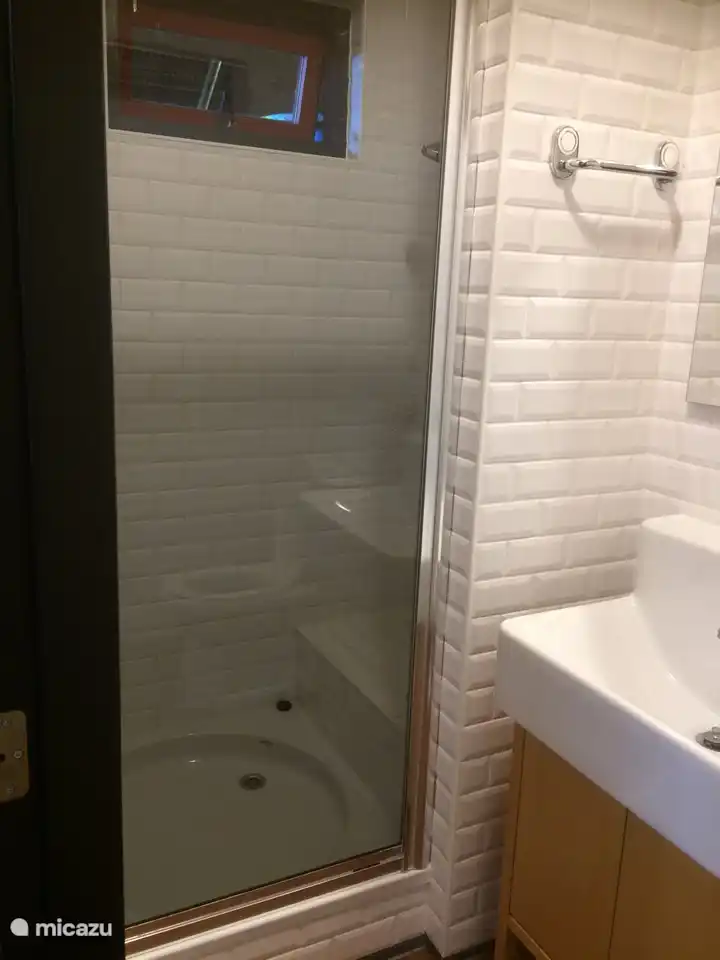 Badezimmer 2 mit Waschbecken, Dusche und WC (Haupthaus)