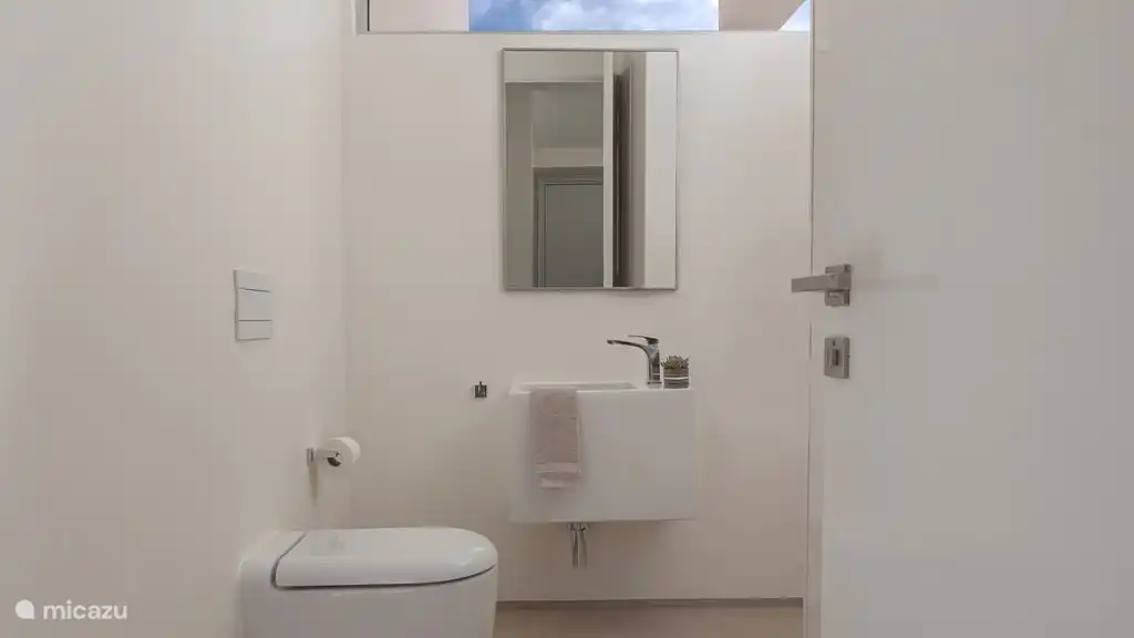 Il s'agit de la buanderie annexe des toilettes invités, où se trouvent une machine à laver et un sèche-linge européens dans le placard.