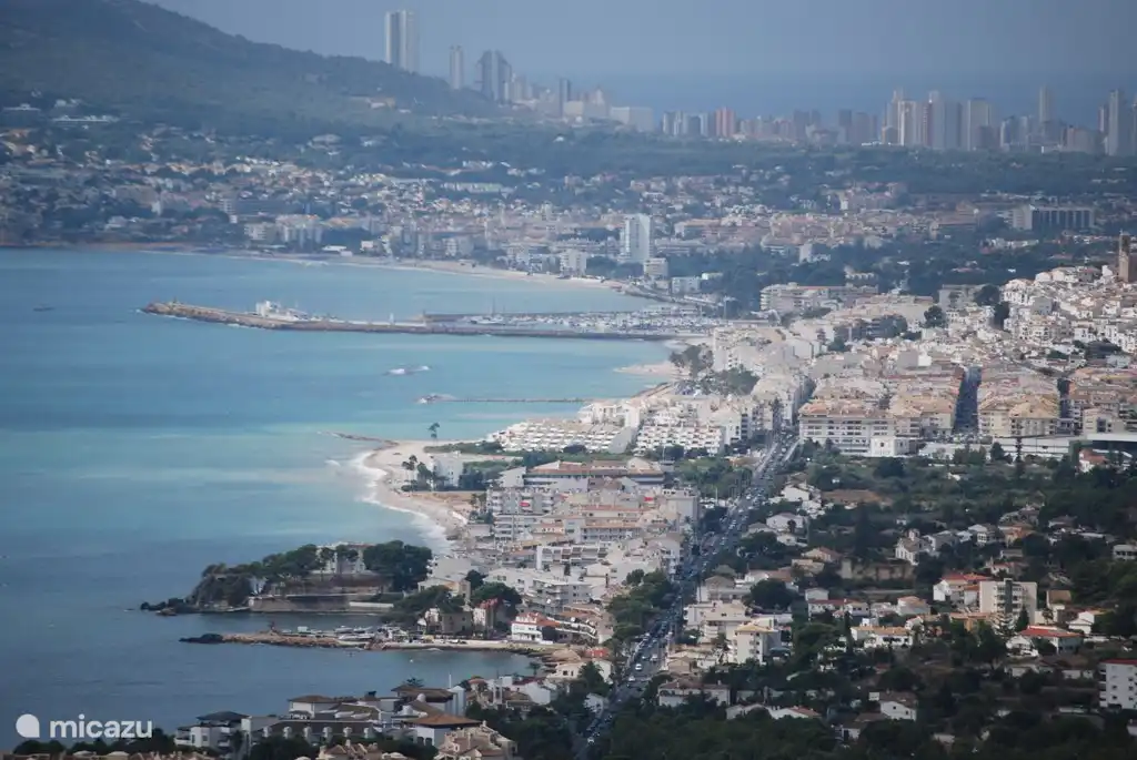 View of Altea, Albir and in the distance Benidorm after a short walk uphill in the Altea Hills urbanizacion.