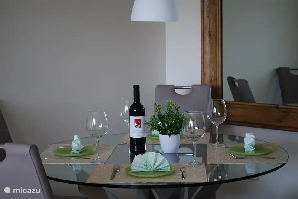 The table is ready, now enjoy something tasty.