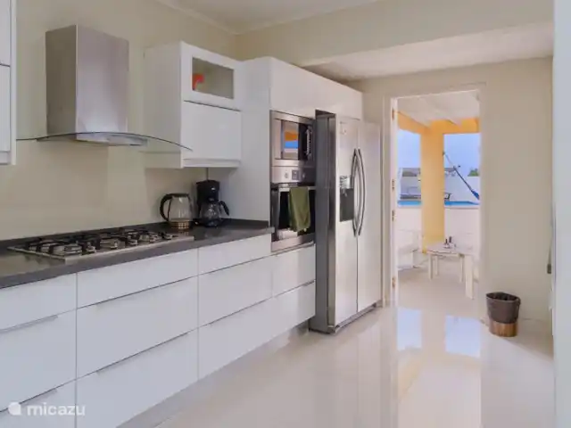 Villa vue mer + piscine près des plages | Curaçao, Banda Abou (ouest), Tera Korá - villa Cuisine et vue sur véranda et jardin