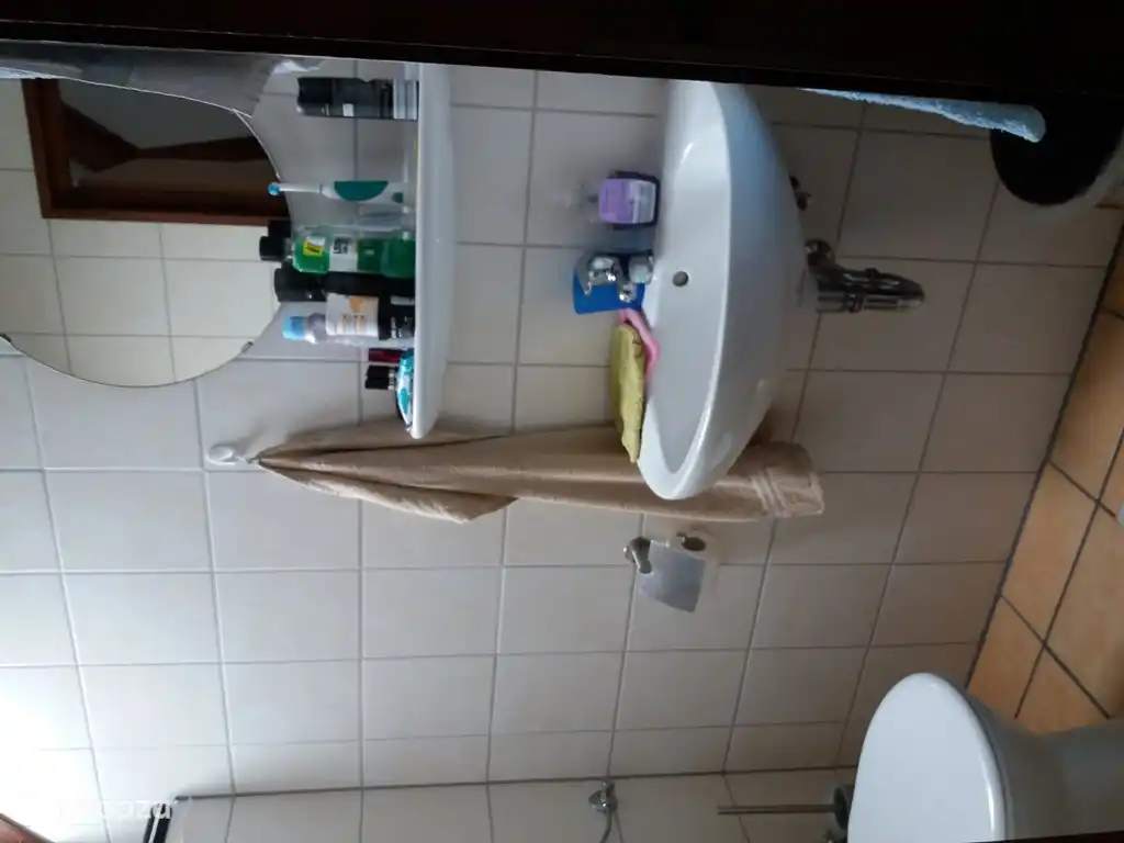 Toilet en vaste wastafel van de ouderslaapkamer