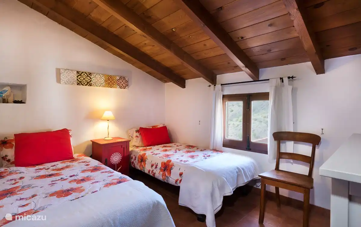 Schlafzimmer mit zwei Einzelbetten