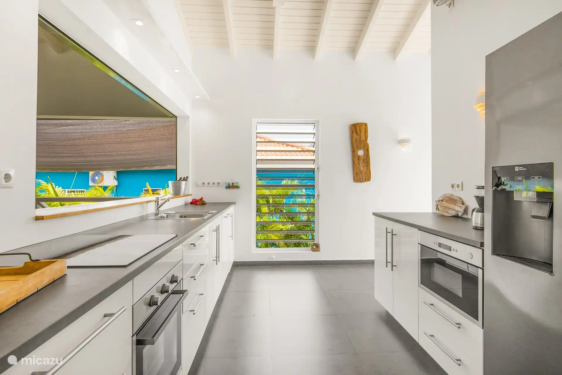 offene Küche mit Backofen, Geschirrspüler und Induktionskochfeld 