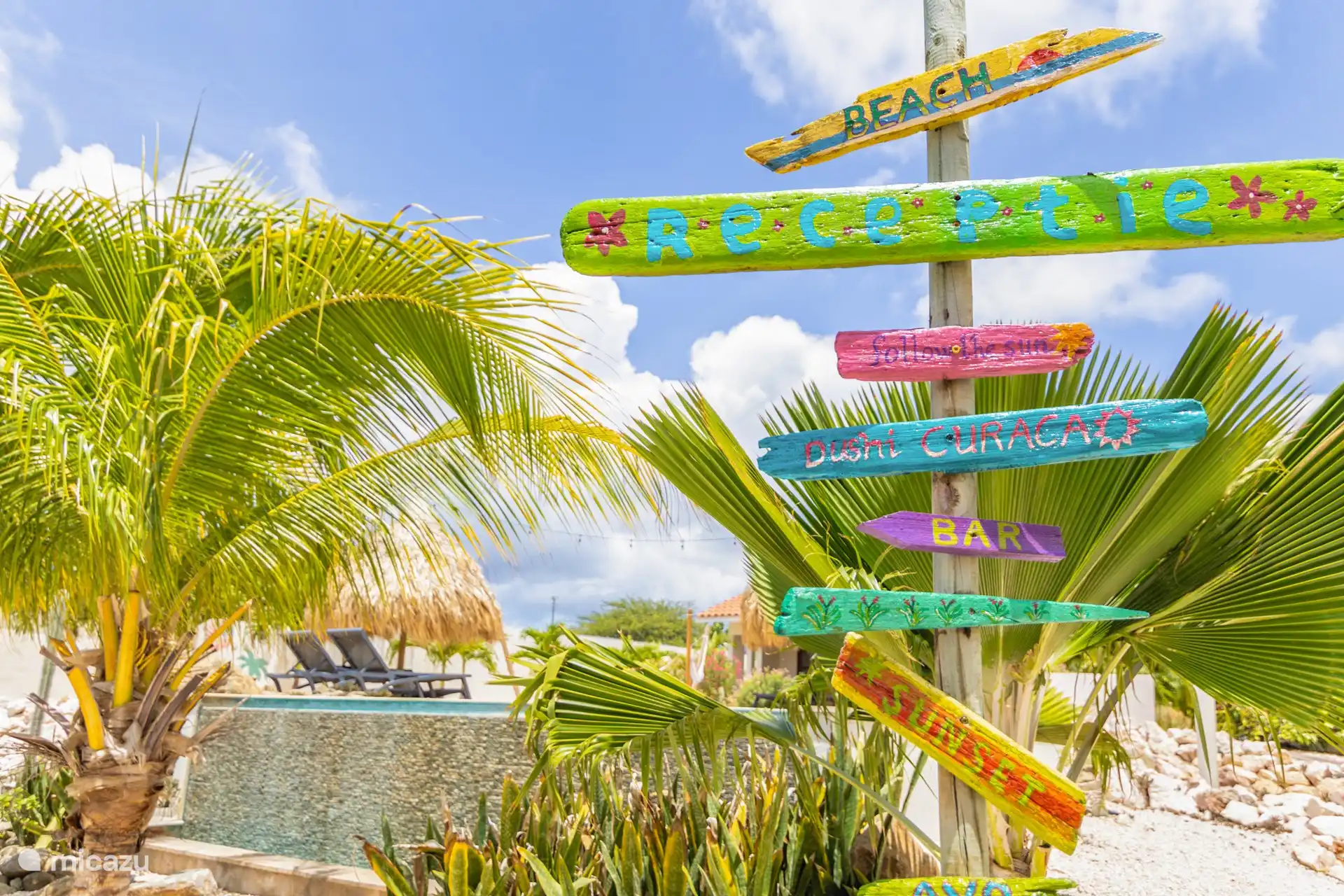 Signposts at the resort