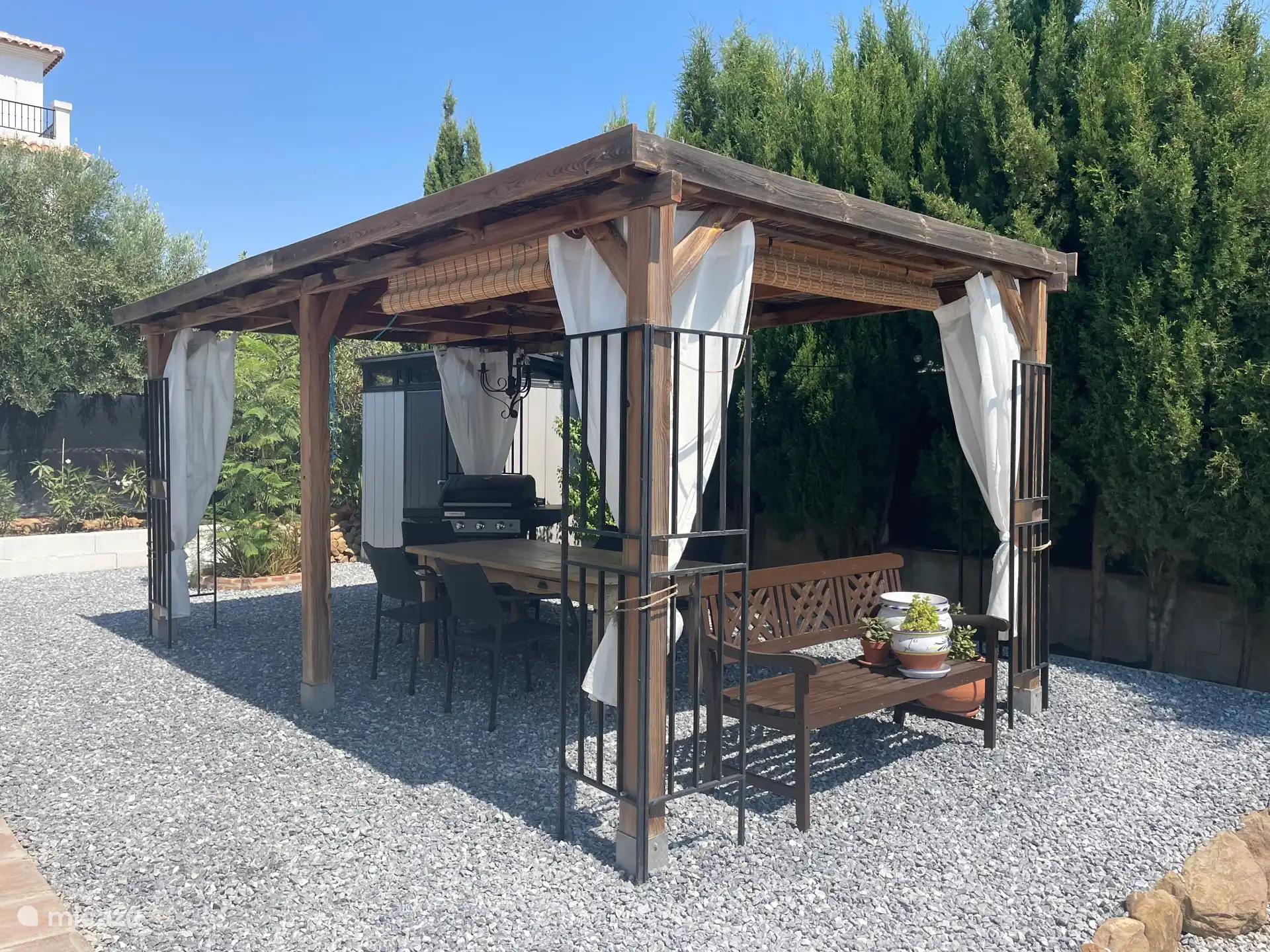 Barbacoa en la veranda