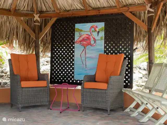 Villa Trupial huren in Curaçao, Banda Abou (west), Coral Estate, Rif St.Marie - villa Palapa in de tuin, met verlichting