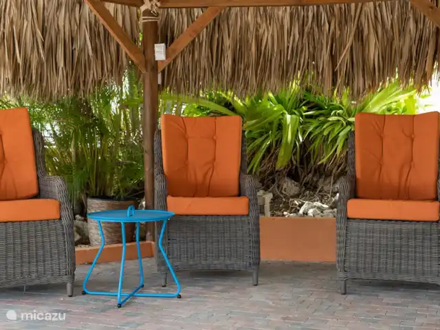Villa Trupial huren in Curaçao, Banda Abou (west), Coral Estate, Rif St.Marie - villa Palapa in de tuin, met verlichting