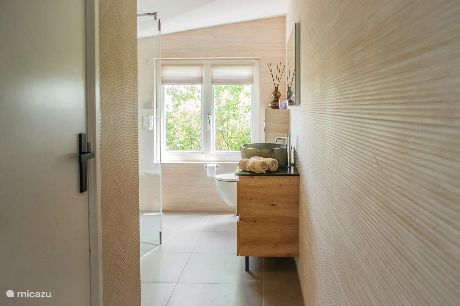 Bathroom with rain shower.