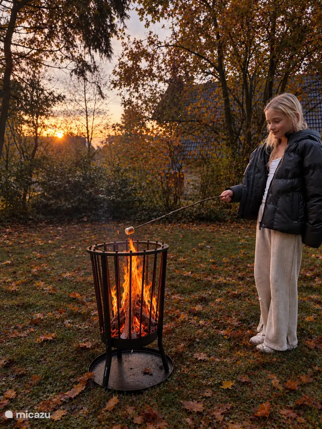 Marshmallows roosteren bij de vuurkorf 