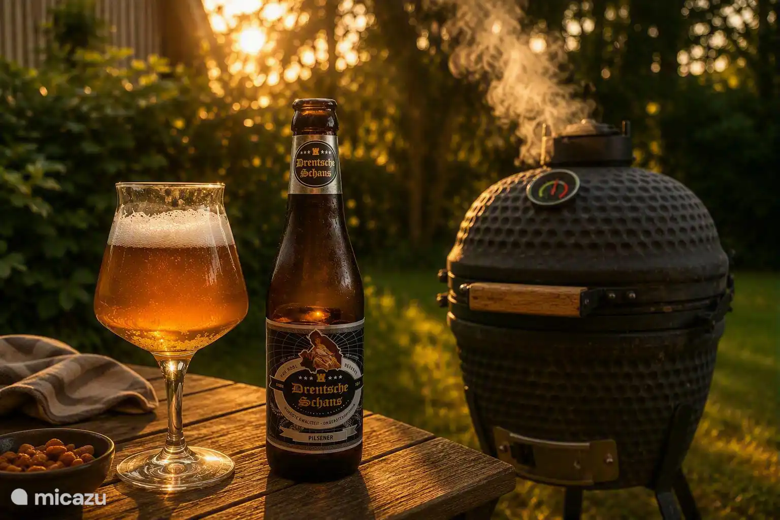 Kamado-Grill im Garten