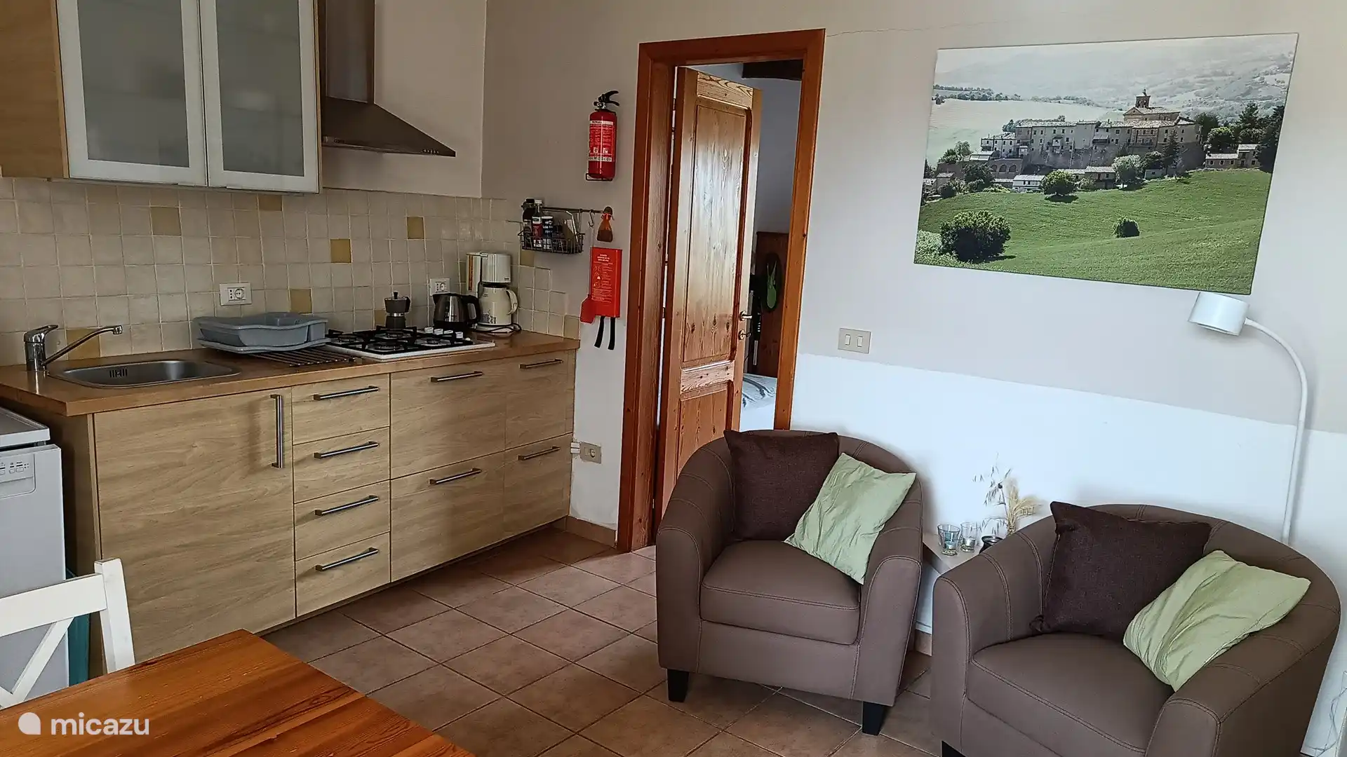 séjour avec cuisine