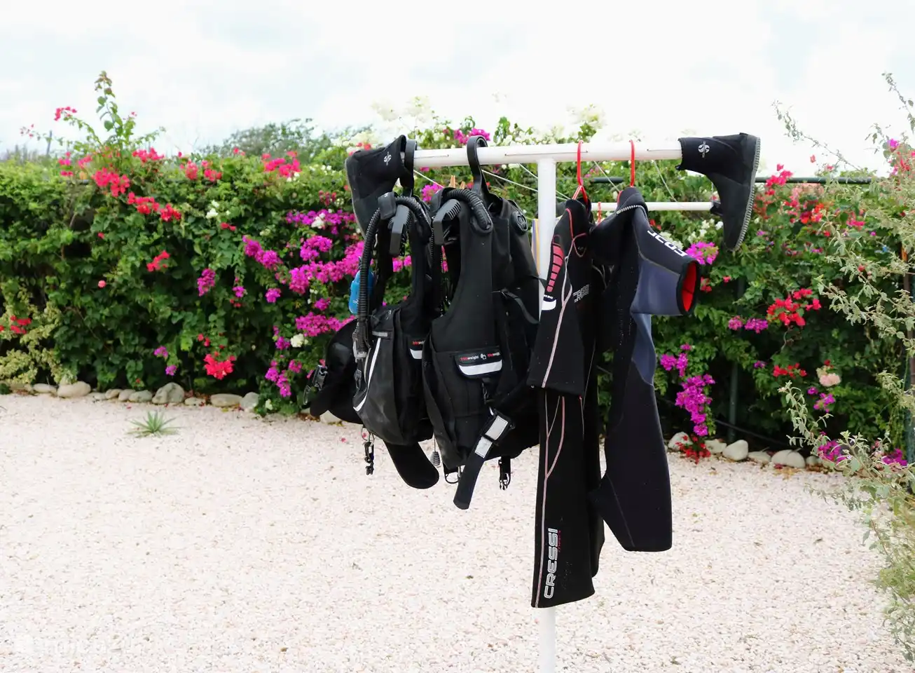 Möglichkeit zum Trocknen der Tauchausrüstung