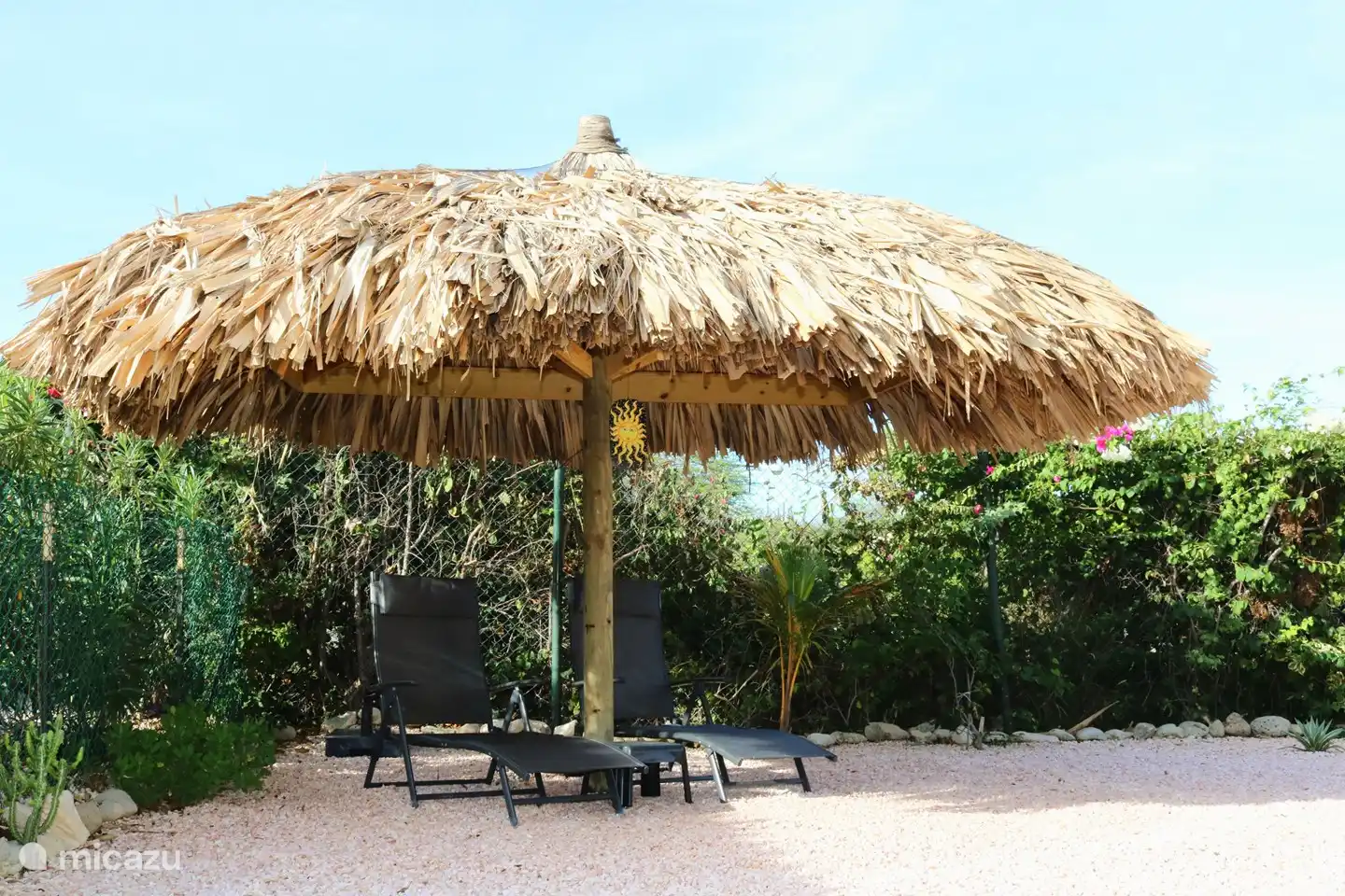 Sonnenschirm im Hinterhof