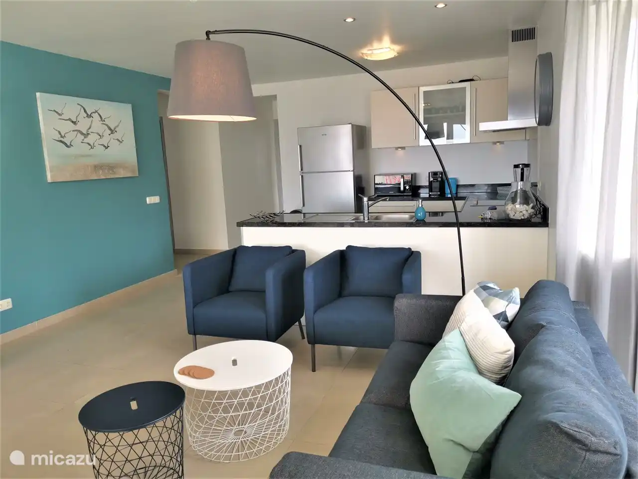 living room with open kitchen