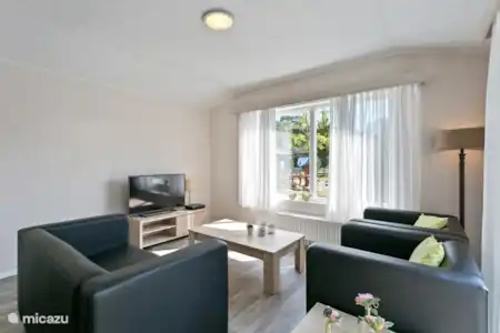 Vakantiehuis Nederland, Gelderland, Aalten chalet Chalet de Zwaluw woonkamer