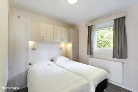 Vakantiehuis Nederland, Gelderland, Aalten chalet Chalet de Zwaluw slaapkamer
