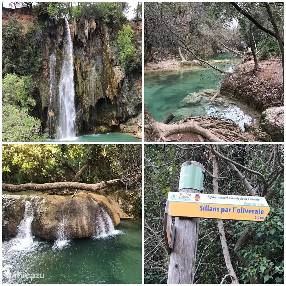 Sillans-la-Cascade ist bekannt für den Wasserfall (das französische Wort Cascade bedeutet Wasserfall). Der Wasserfall ist vom Haus aus über einen Weg am unteren Ende des Gartens zu Fuß erreichbar. Es ist ein bisschen Klettern und Klettern, um zu den schönsten Plätzen zu gelangen. Die Blaue Lagune des Var.
